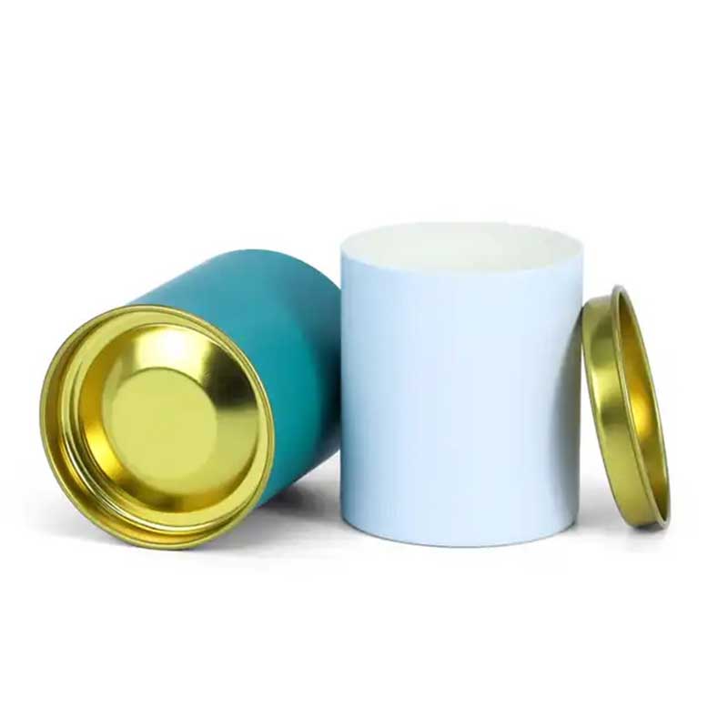 Food Grade Metal Lid Paper Tube Packaging